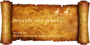 Antalóczi Anett névjegykártya