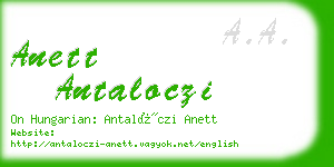 anett antaloczi business card